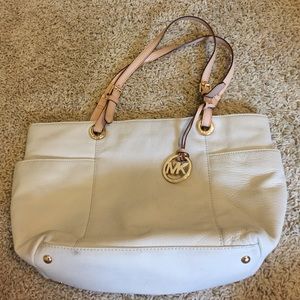 Michael Kors Off White Leather Shoulder Purse
