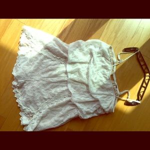 Free People Tahlia Lace Romper (Ivory, Size M)