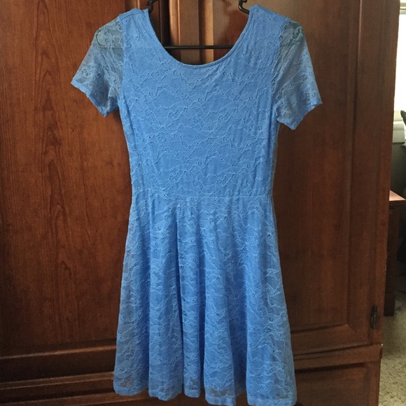 Periwinkle lace skater dress