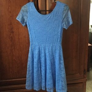 Periwinkle lace skater dress