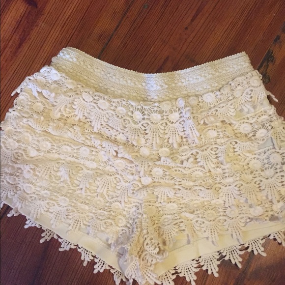 White Forever 21 lace shorts