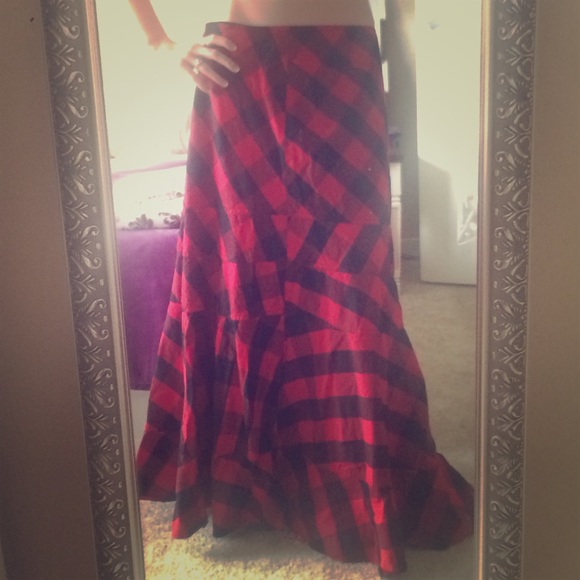 Scottish plaid mermaid style skirt