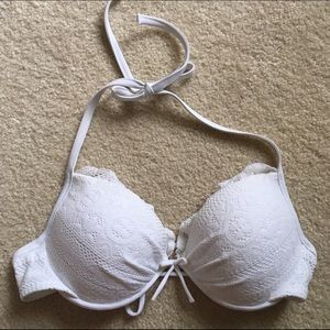 White lace Victoria's Secret bathing suit top