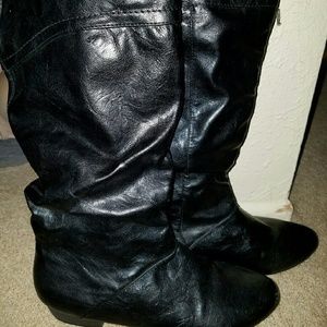 Back leather boots
