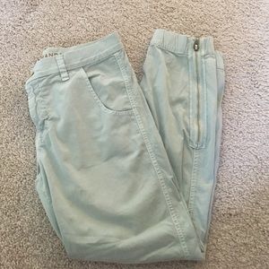 J Brand Light green khaki joggers with bottom zip