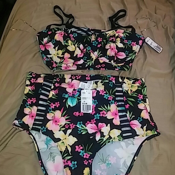 Plus size high waisted swimwear