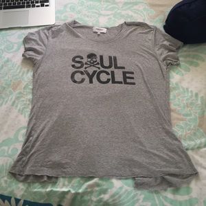 Soul Cycle open back t shirt.
