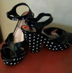 Madden Girl polka dot platform heels
