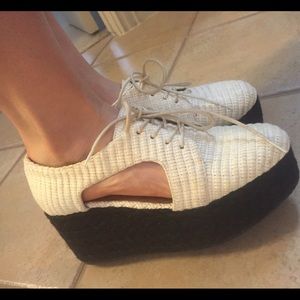Jeffery Campbell wicker platform shoes