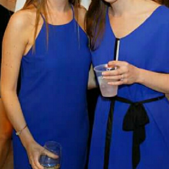 Royal blue simple dress (left)