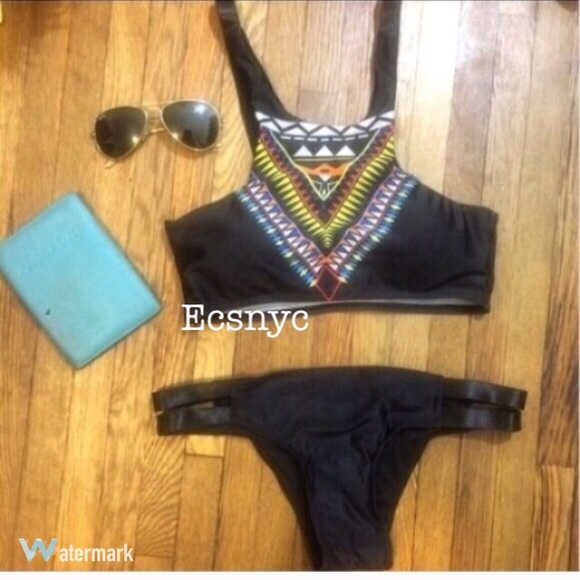 New Aztec Tribal Halter Bikini - Picture 2 of 3