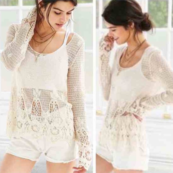Urban Outfitters Tops - Urban Outfitters Ecote Ivory Eden Crochet Top