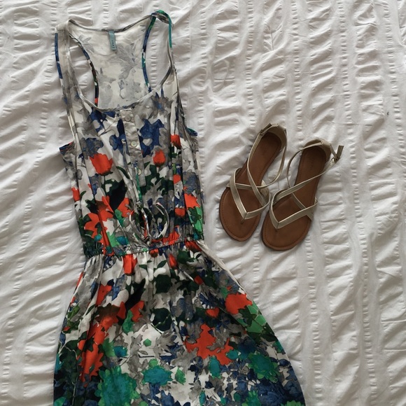 Abstract Watercolor Day Dress