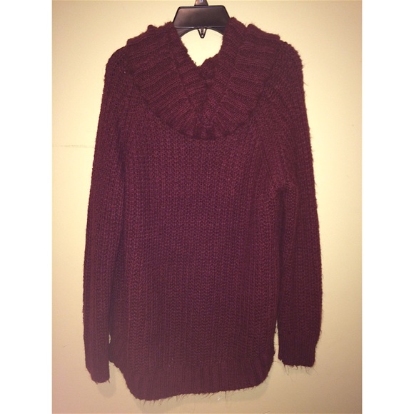 Charlotte Russe maroon cowl neck sweater