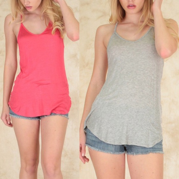 Bellanblue Tops - πLULU perfect tank top - BLACK/H. GREY/CORAL Bellanblue Tops - πLULU perfect tank top - BLACK/H. GREY/CORAL