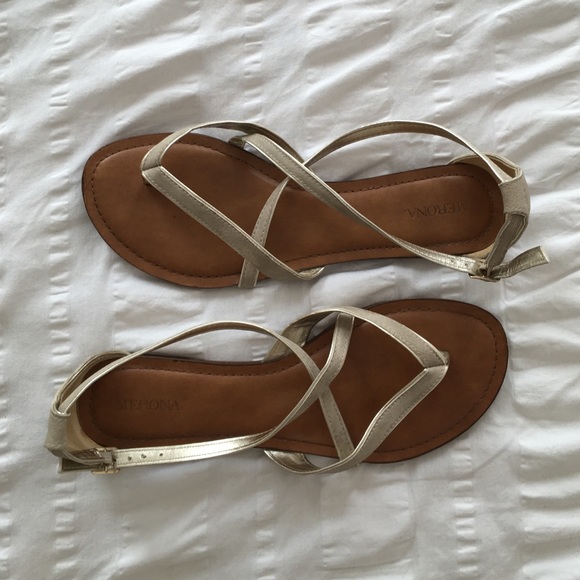 Cream + Gold Gladiator Sandals