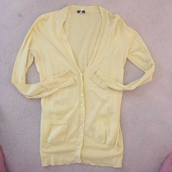 Jcrew yellow cardigan