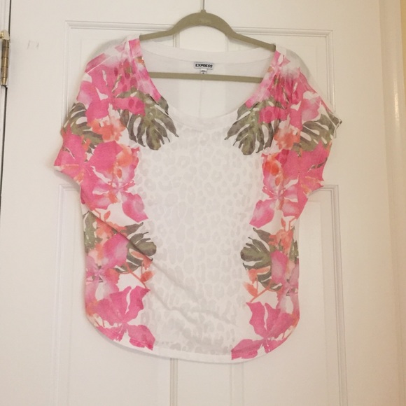 Floral and leopard summer top
