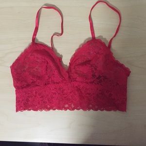 Red lace bralette