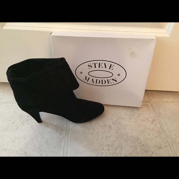 Steve Madden Black Suede Ankle Boots