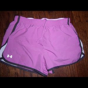 Purple underarmour shorts