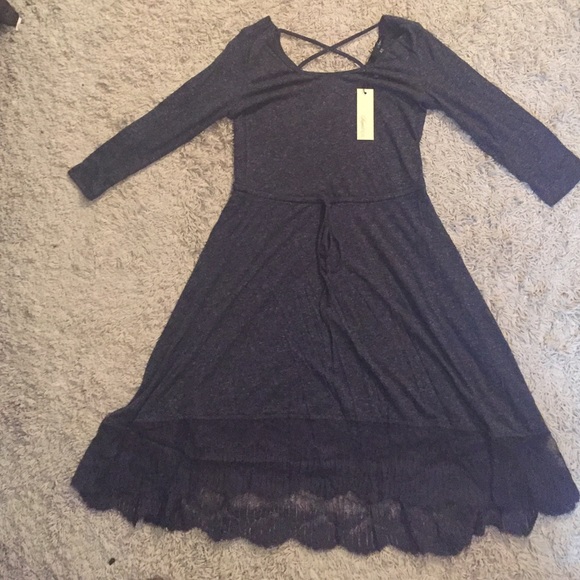 π₯FLASH SALEπ₯ NWT navy blue dress lace trim (M) - Picture 4 of 4