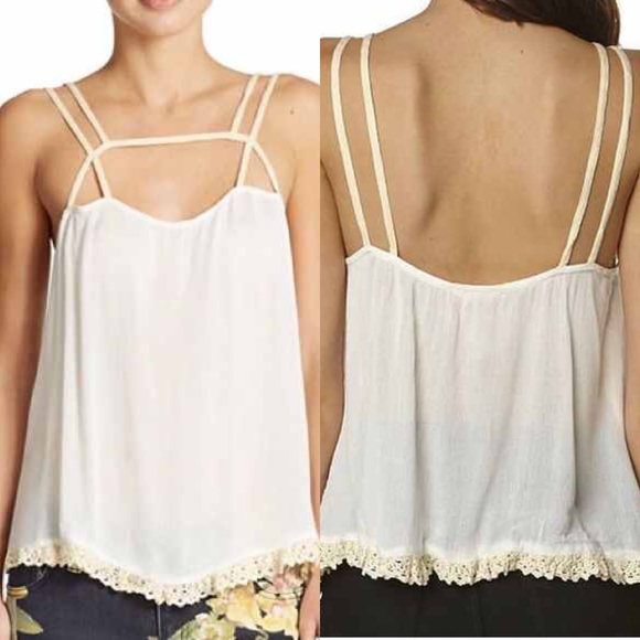 Free People Tops - | Free People | Strappy Cream Lace Tank