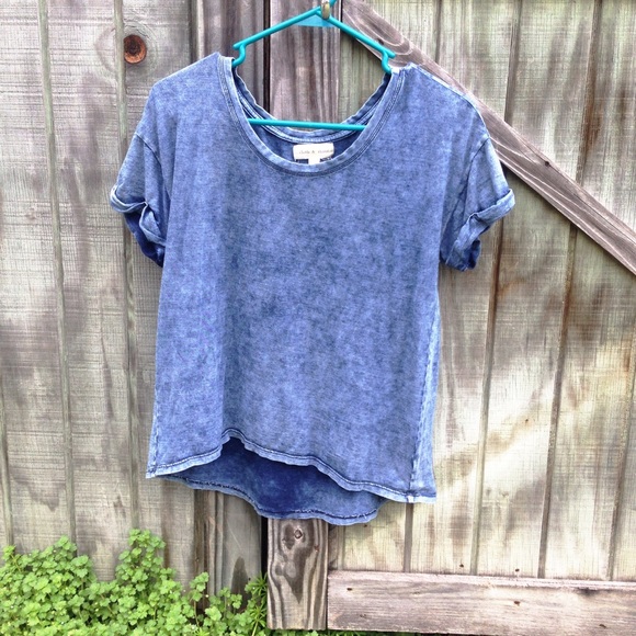 Cloth and Stone Cotton Denim Print Slubby Tee