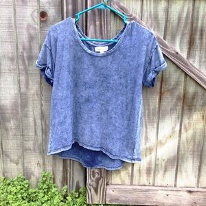 Cloth and Stone Cotton Denim Print Slubby Tee