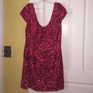 Red Sequin Semi Formal Dress