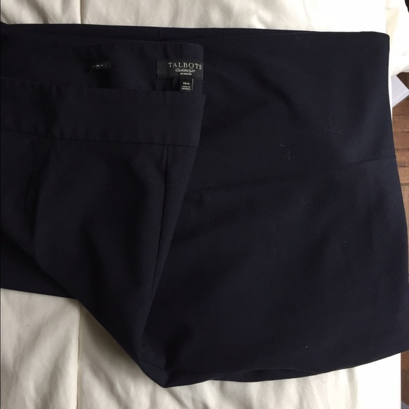 18W navy talbots classic side zip dress pants