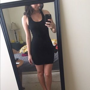 Simple black dress with beautiful braided back