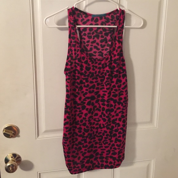 Hot pink/Black Racerback Tank