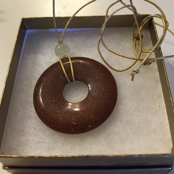 Chinese goldstone bi-pendant