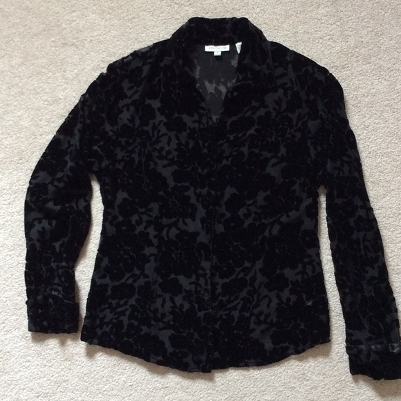Vintage burn-out velvet blouse