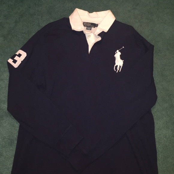 Navy and White Polo Shirt