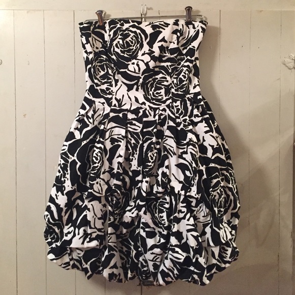 Strapless Black and White Bubble Dress