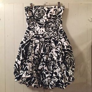 Strapless Black and White Bubble Dress