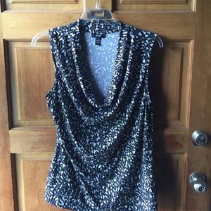 Cowl neck top, sparkle accents