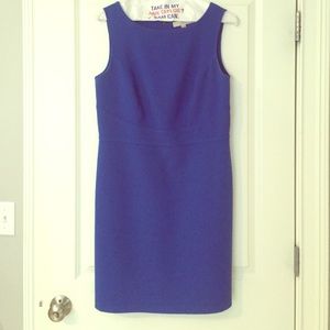 Royal blue dress.