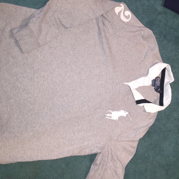 Grey and White Polo by Ralph Lauren