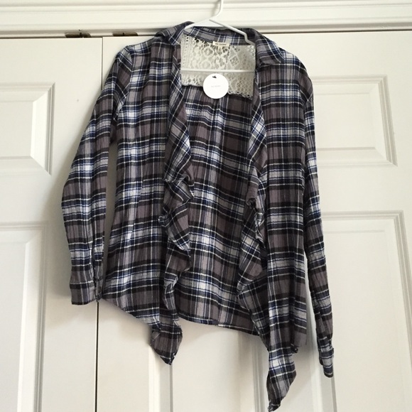Lace back Flannel Cardigan