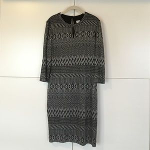 Cache Art Deco silver and black dress
