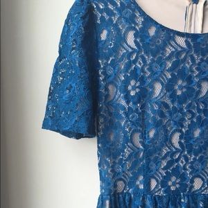 Forever 21 Blue Lace Dress Medium