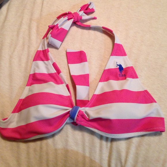 US Polo Assn. striped bathing suit top