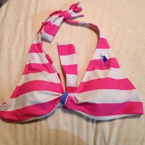 US Polo Assn. striped bathing suit top