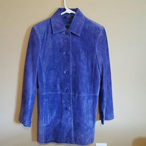Bernardo Purple suede (leather) mid length Jacket