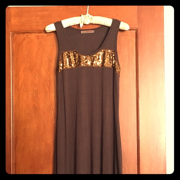 Anthro Sequined-top dress