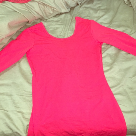 Hot pink long-sleeve dress