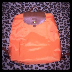BRAND NEW Longchamp Le Pliage Tangerine Backpack